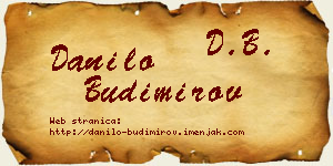 Danilo Budimirov vizit kartica